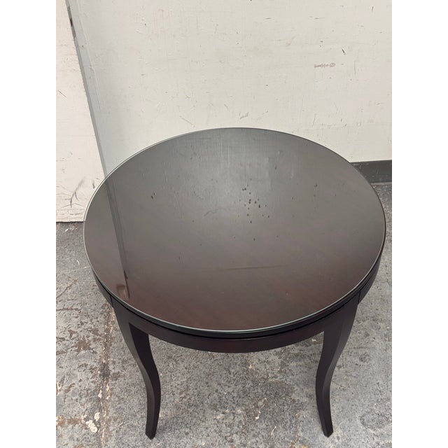 Wood Contemporary Occasional Table With Glass Table Top For Sale - Image 7 of 12