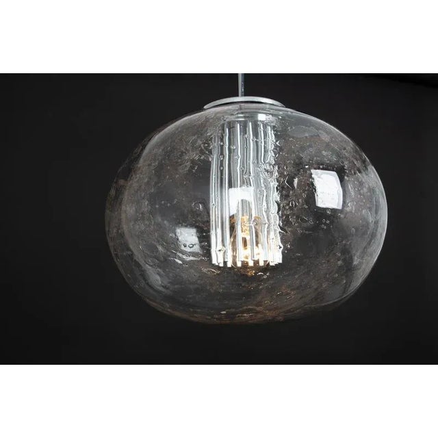 Glass Ball Pendant Light attributed to Doria, Germany, 1970s For Sale - Image 10 of 12