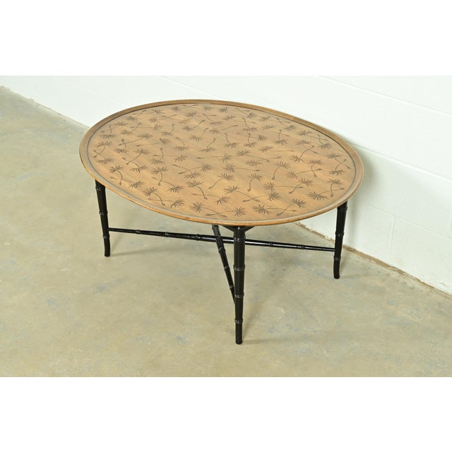Mid-Century Modern Kittinger Hollywood Regency Faux Bamboo Cocktail Table, Circa 1950s For Sale - Image 3 of 11