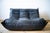 Animal Skin Black Leather Two-Seater Togo Sofa by Michel Ducaroy for Ligne Roset For Sale - Image 7 of 12