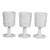 Westmoreland White Milk Glass Paneled Grape Set of Three Goblets Cups For Sale