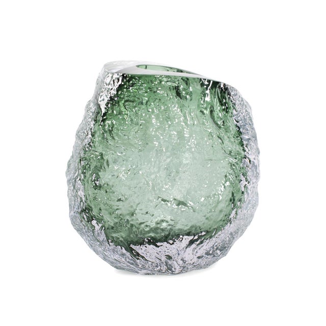 Emerald Crystalized Glass Vase- Small For Sale - Image 11 of 11