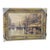 1990s Parisian Evening – Ornate Gilt Frame Cityscape Painting With Golden Lights & Classic Street Scene For Sale