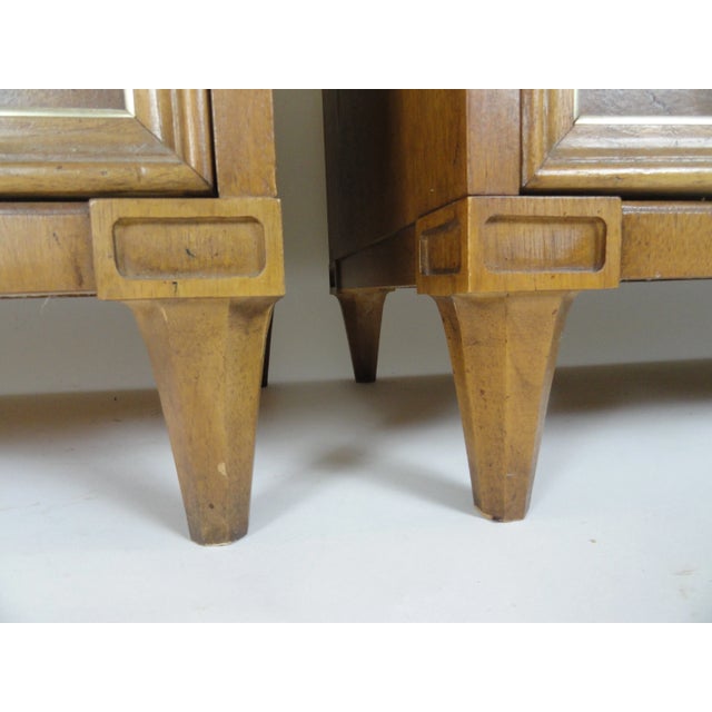 Brown 1960s Mid-Century Modern Inlaid Marble and Fruitwood Cabinets - a Pair For Sale - Image 8 of 8