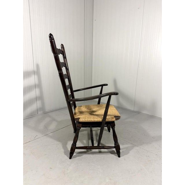 Wood Brutalist Rustic High Ladder Back Armchair, 1960s For Sale - Image 7 of 18