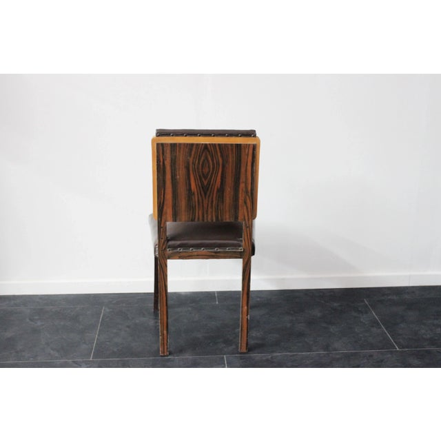 Art Deco Style Italian Maple & Zebrawood Dining Chair, 1940s For Sale - Image 10 of 15