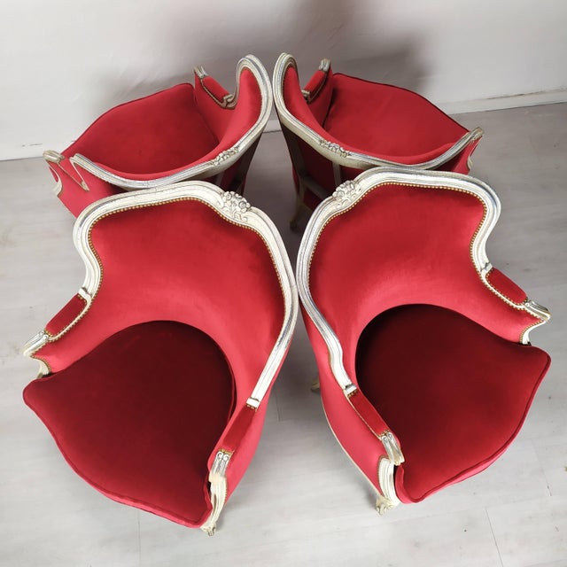 Louis XV Bergere Armchairs, 1950s, Set of 4 For Sale - Image 9 of 18