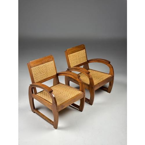 Brown Art Deco Chairs, 1930s, Set of 2 For Sale - Image 8 of 18