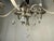 Antique Five-Arm Metal, Black Glass and Crystal Chandelier For Sale - Image 10 of 15