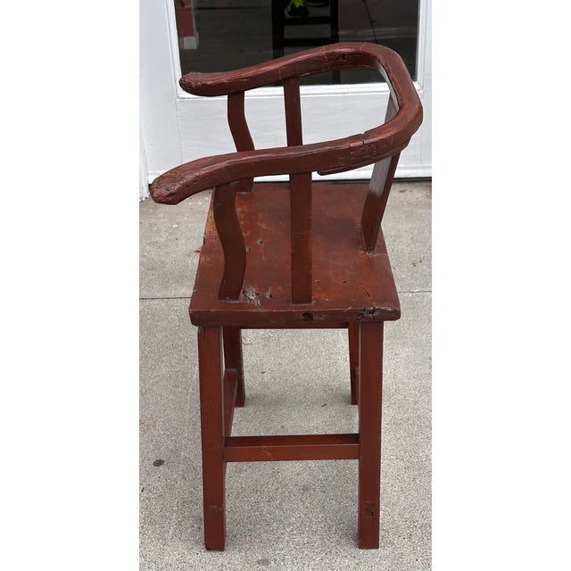 Rare Antique 18th C Chinese Ming Style Horseshoe Child’s Chair For Sale In Los Angeles - Image 6 of 6