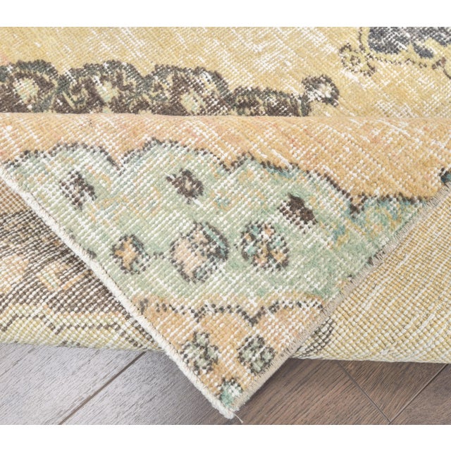 Textile Anatolian Turkish Oushak Wool Rug For Sale - Image 7 of 8