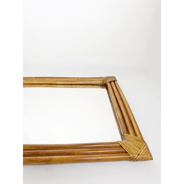 Gold Rattan Mirror, France, 1990s For Sale - Image 10 of 11