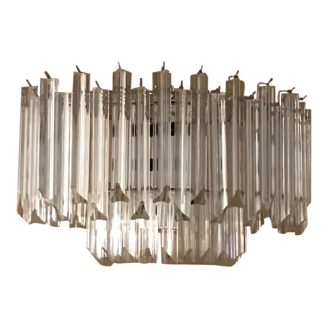 1970s Lucite Teired 10 Light Chandelier For Sale