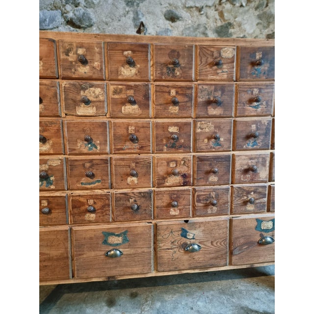 Antique Apothecary Cabinet with Drawers in Pine, 19th Century For Sale - Image 5 of 18