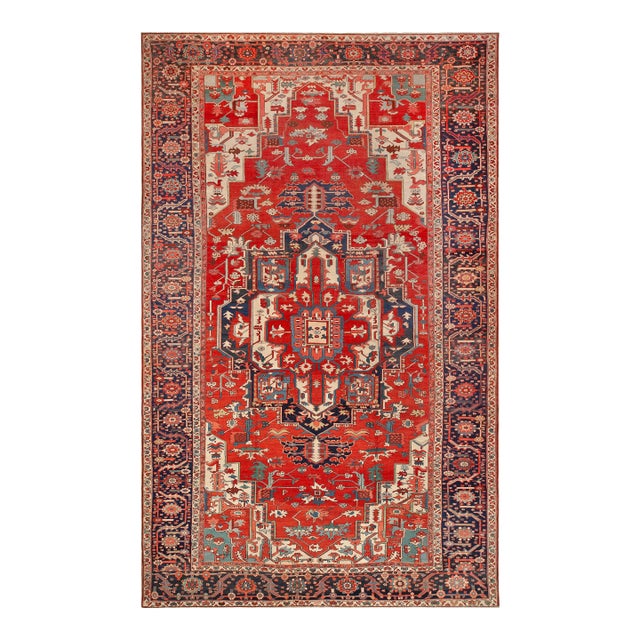 Nazmiyal Collection Large Antique Persian Heriz Serapi Rug For Sale