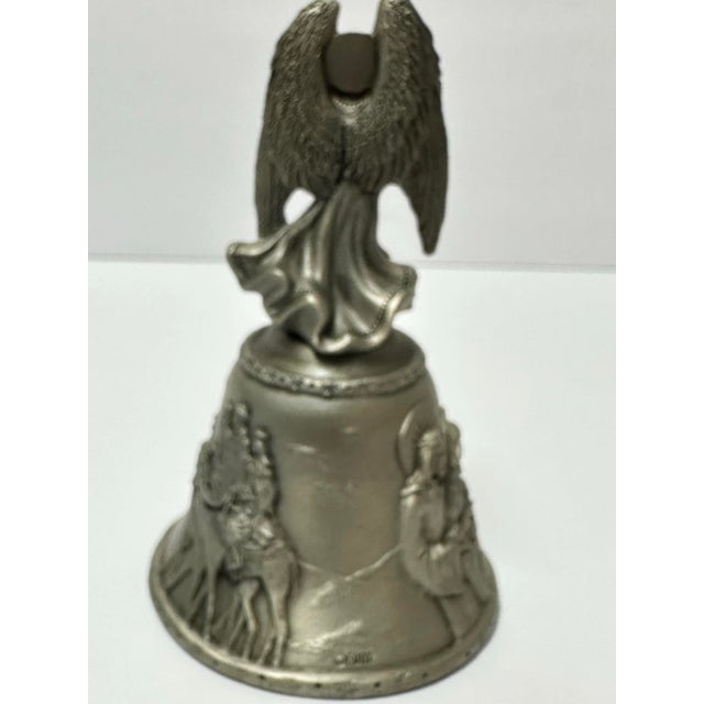 Late 20th Century Vintage Late 20th Century Angel/Nativity Scenery Pewter Bell For Sale - Image 5 of 12