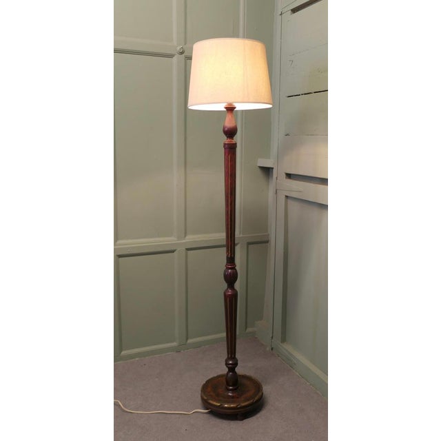 Art Deco Scumble and Gilt finish Turned Standard Lamp This is a very stylish piece, the lamp has a fluted central column...