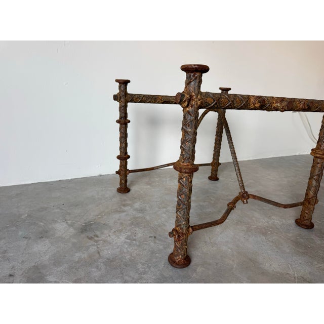 Vintage Brutalist Rebar End Table Base in the Style of Ilana Goor For Sale - Image 9 of 12