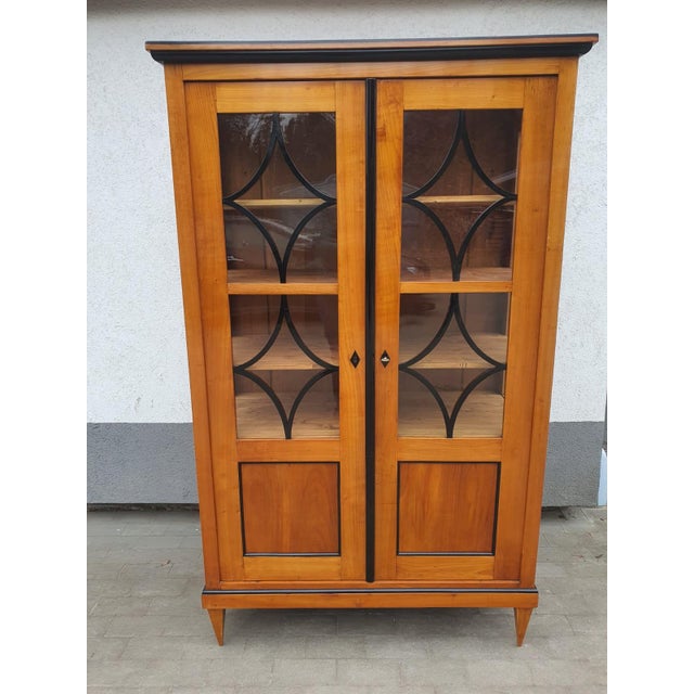 Light Yellow Biedermeier Cherrywood Display Cabinet, 1830 For Sale - Image 8 of 8