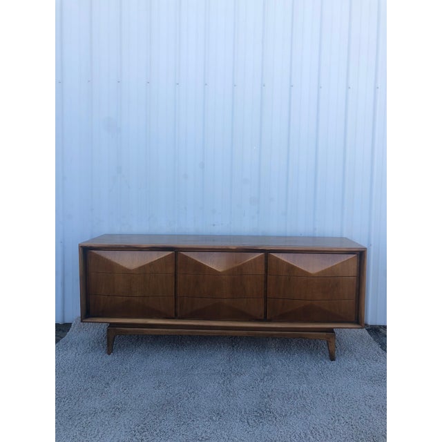 Mid Century Modern Lowboy Diamond Front Dresser by United Furniture Chairish