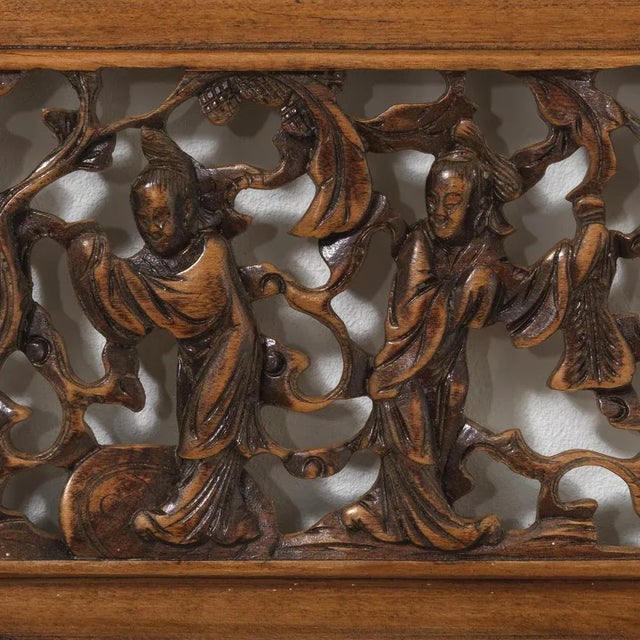 Wood Long Antique Carved Panel For Sale - Image 7 of 10