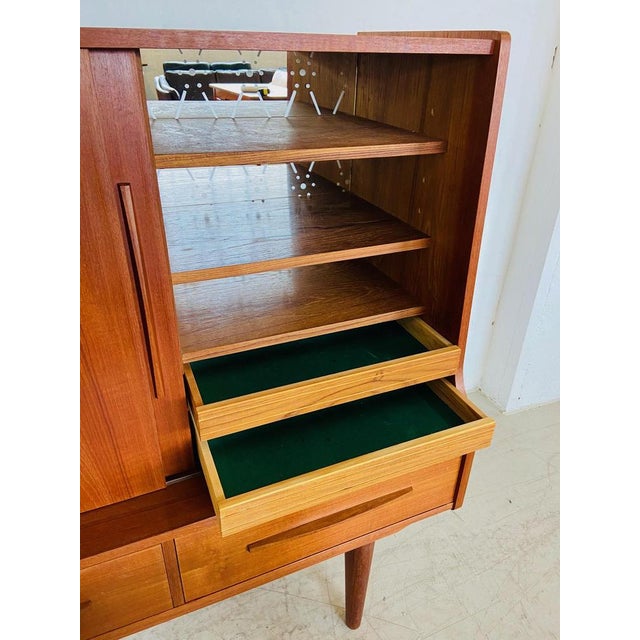 Green Mid-Century Danish Teak Bar Cabinet, 1960 For Sale - Image 8 of 18