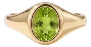 Peridot Signet Unisex Stacking Ring | Dainty Woman Signet Ring | August Birthstone Ring Us 7