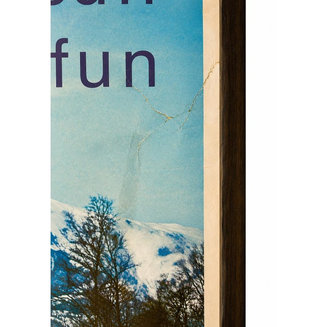 Paper Vintage Norway Snow Sun Fun Ski Travel Tourism Framed 1967 Poster 41"h For Sale - Image 7 of 10