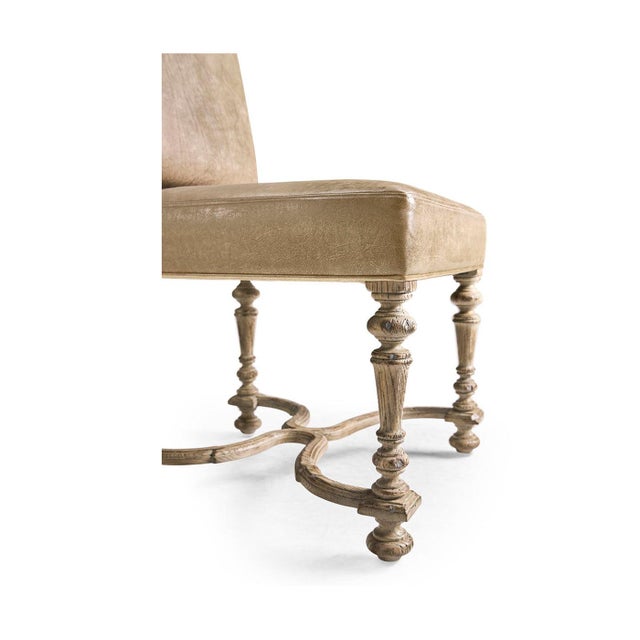 Brown Early English Leather Upholstered Side Chair (Sets of 2) For Sale - Image 8 of 8