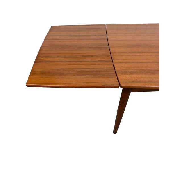 Brown Mid-Century Danish Modern Teak Extension Table - Refinished! For Sale - Image 8 of 11
