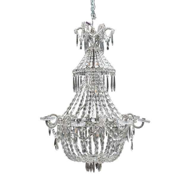 Antique French Chandelier in Crystal, 1800s For Sale