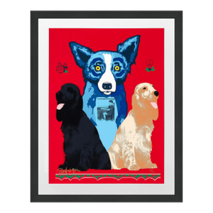 George Rodrigue, George's Sweet Inspirations, Hand Signed Screen Print, 20/150, Blue Dog, Framed, 2000