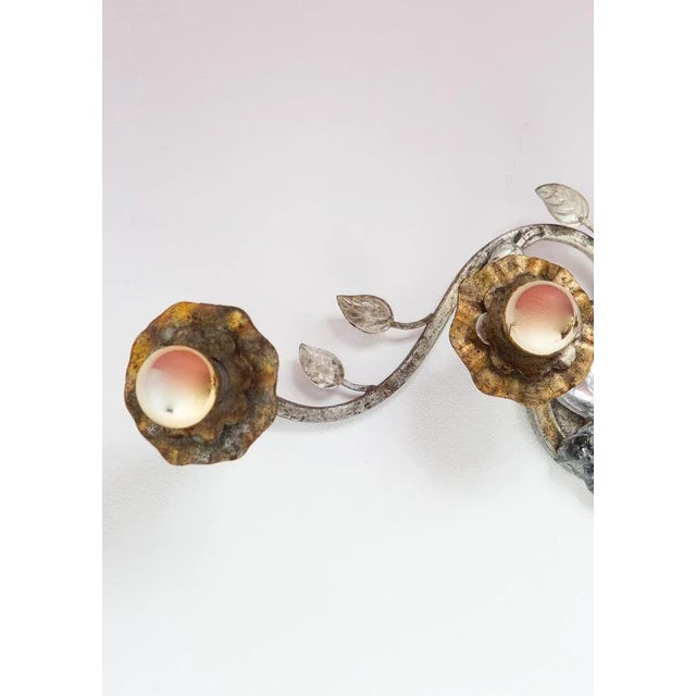 Metal Large Italian Wall Light in the style of Banci or Maison Bagués, 1980s For Sale - Image 7 of 10