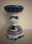 Vintage Chinese Blue and White Temple Candle Holder. Condition is Used.