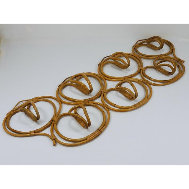 Large Rattan Wall Coat Rack attributed to Franca Helg & Franco Albini for Bonacina, Italy, 1960s For Sale - Image 10 of 15