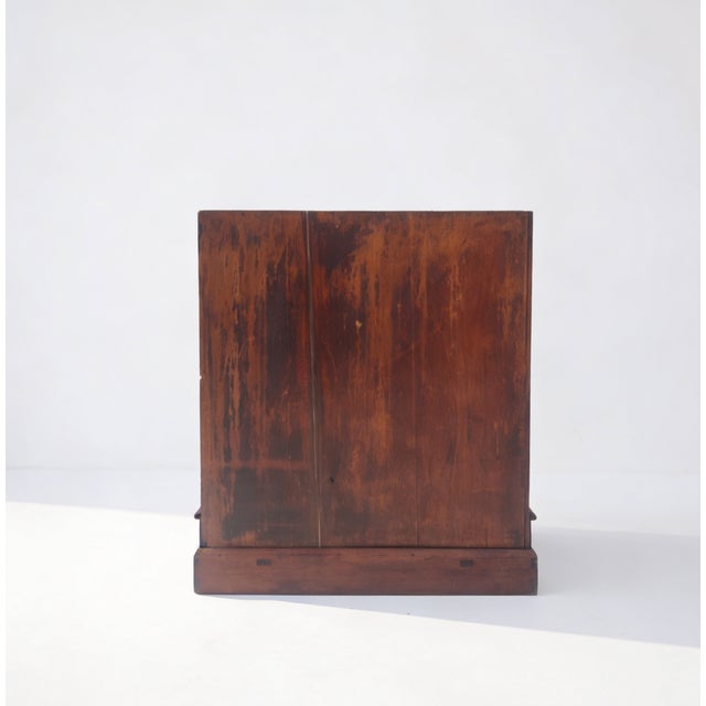 Late 19th Century Antique Square Corner Elm Storage Cabinet For Sale - Image 5 of 5