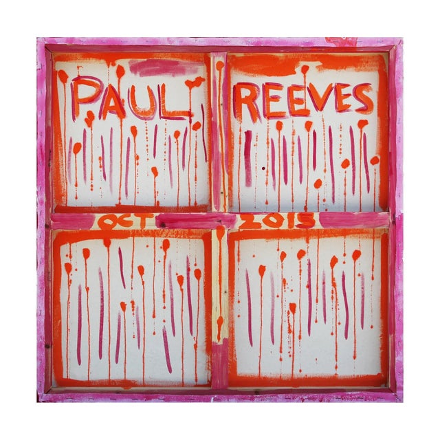 2015 "Ramshackle" Green, Red, Turquoise, and Orange Abstract With Pebbles by Paul Reeves For Sale - Image 11 of 12