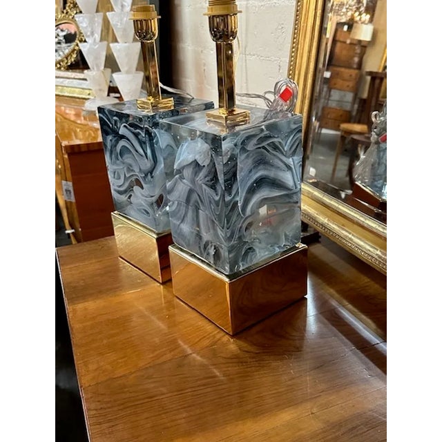 Murano Glass Block Lamps For Sale In Dallas - Image 6 of 7
