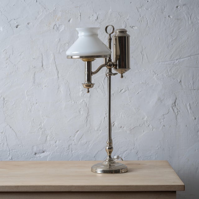Stobwasser Nickel Plated Student Lamp For Sale In Savannah - Image 6 of 8
