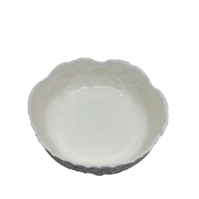 Vintage Majolica Style White Cabbage Bowl With Colorful Alabaster Eggs Made in Italy- Set of 11 Pieces For Sale - Image 9 of 12