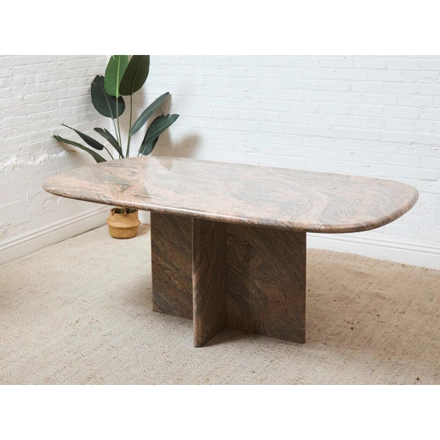 Mid 20th Century Post Modern Pink and Beige Granite Stone Dining Table For Sale - Image 10 of 10