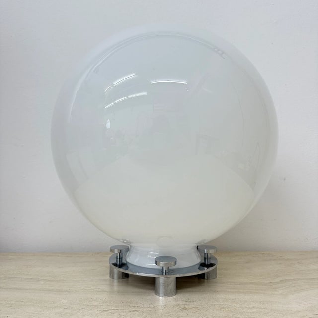 Glass and Chrome Model 752 Table Lamp attributed to Martinelli Luce, Italy, 1970s For Sale - Image 12 of 18