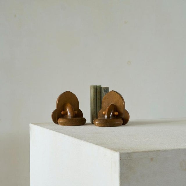 Wood Art Deco Bookends in Wood, 1950s, Set of 2 For Sale - Image 7 of 10