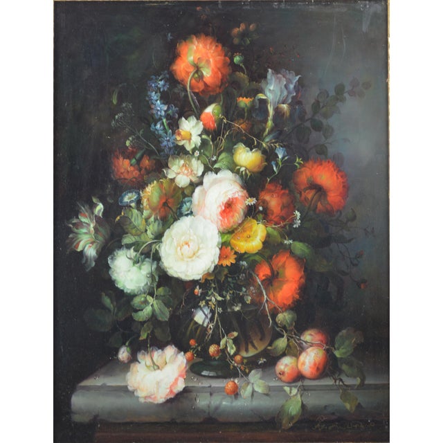 A very good Old Master type painting in a very fine House of Heydenryk Dutch Ripple molding frame. The painting is a very...