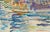 Mid-Century Swedish Folk Art Oil Pastel Drawing of Stockholm City Hall in Sky Blue, Pink, Purple, Teal, Green For Sale - Image 12 of 18