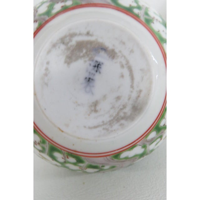 Cloisonne Enamel Sterling Lidded 3pc Vanity Set Empty Perfume Bottles Jar 5113b For Sale - Image 16 of 18