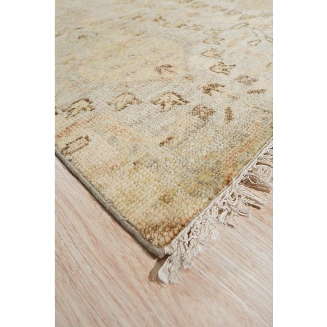 2020s 5x8 Ivory Hand-Knotted Wool Subtle Floral Canopy Geometric Modern Carpet Rug For Sale - Image 5 of 6