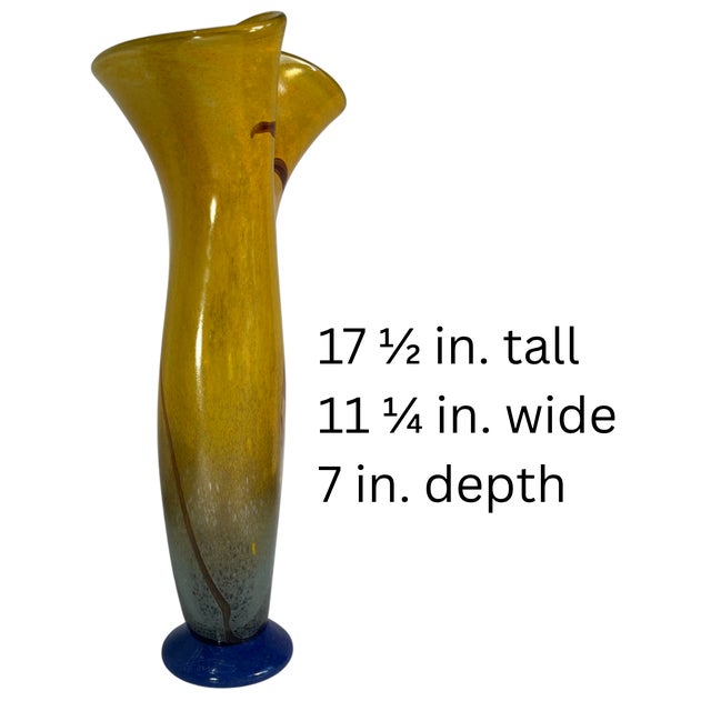 Horia-Constantin Puscariu Signed 17 + Tall Abstract Floral Art Glass Vase For Sale - Image 17 of 18