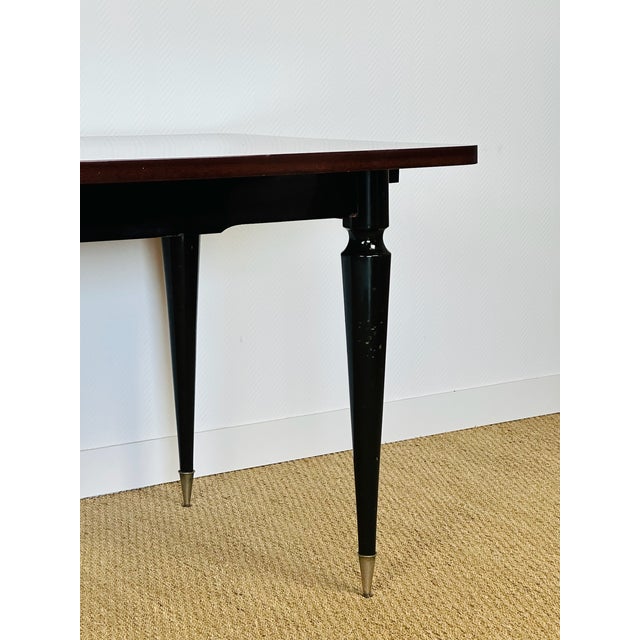 Art Deco French Modern Dining Table in Marquetry Macassar Ebony, 1950s For Sale - Image 11 of 17