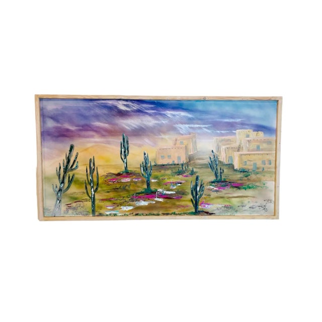 1990s Southwest Landscape Oil on Canvas Painting For Sale - Image 12 of 12